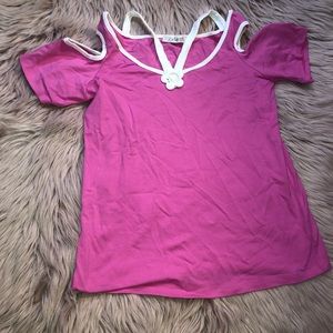 Derpouli Cold Shoulder Top Women size 2